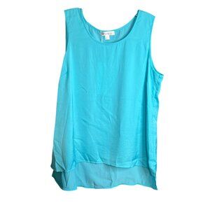 Renuar Womens Aqua Sleeveless Tank Top  L